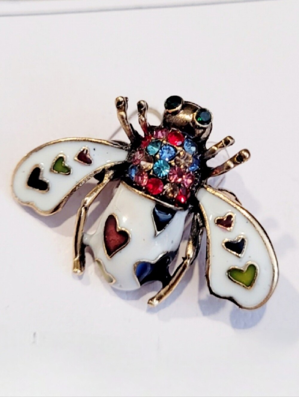 🌺Bee Brooch With Hearts And Rhinestones Bee Jewelry Bee Accessories